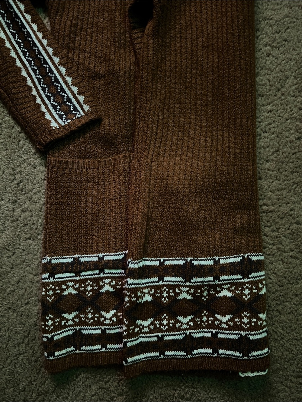 Lucky Brand Brown Patterned Open-Front Cardigan Sweater - Picture 5 of 5
